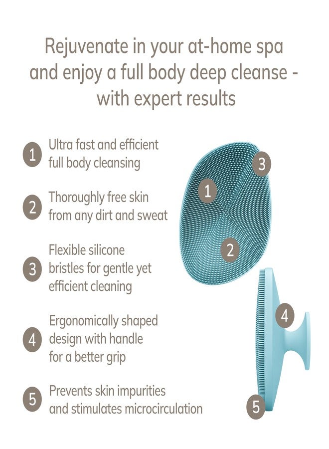 GESKE Body Brush | 4 in 1 | Cleansing Brush for The Entire Body | Professional Deep Cleaning | Soft Silicone Bristles | Ergonomic Two-Finger Design | Cleanses & Massages - Image 2