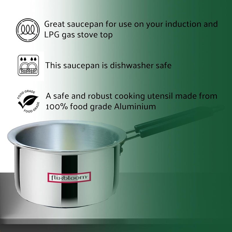 FLIXBLOOM Flixbloom Special Utensil Kitchen Hard Anodised Induction Base Cookware SaucepanTPanTeapanMilk Pan 2 Litre Saucepan  - Image 2