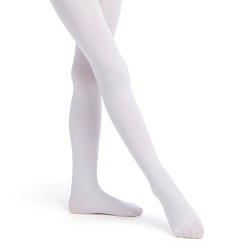 Danskin Little Girls' Student Footed Tight, White, S (4/6) - Image 4