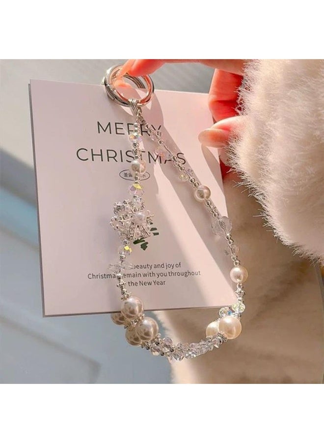 NIBEMINENT Super Cute Beaded Phone Charm – Trendy Phone Chain Wrist Strap, Shining Beads Chain Lanyard for Cell Phone - Image 1