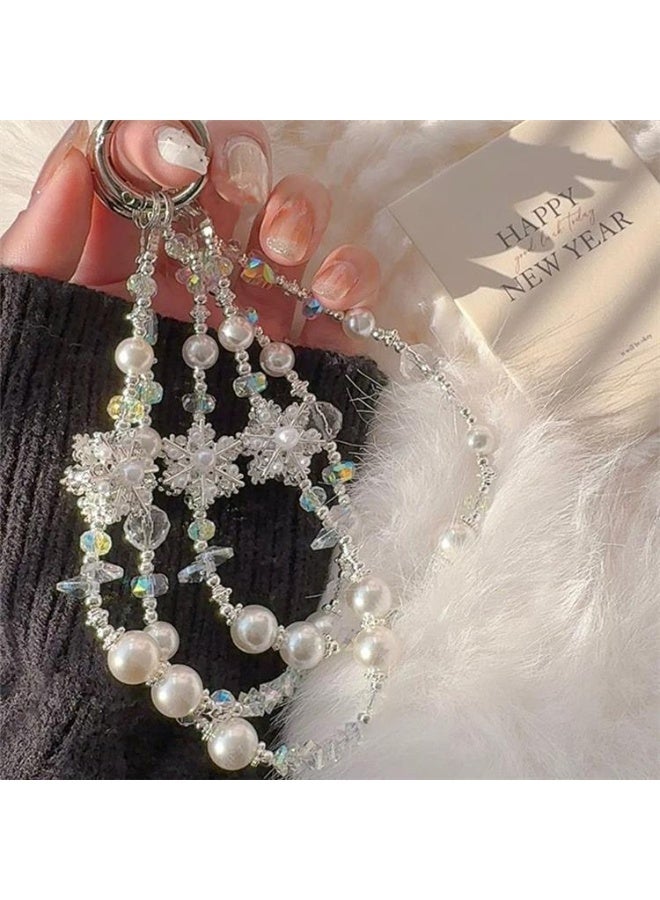 NIBEMINENT Super Cute Beaded Phone Charm – Trendy Phone Chain Wrist Strap, Shining Beads Chain Lanyard for Cell Phone - Image 2