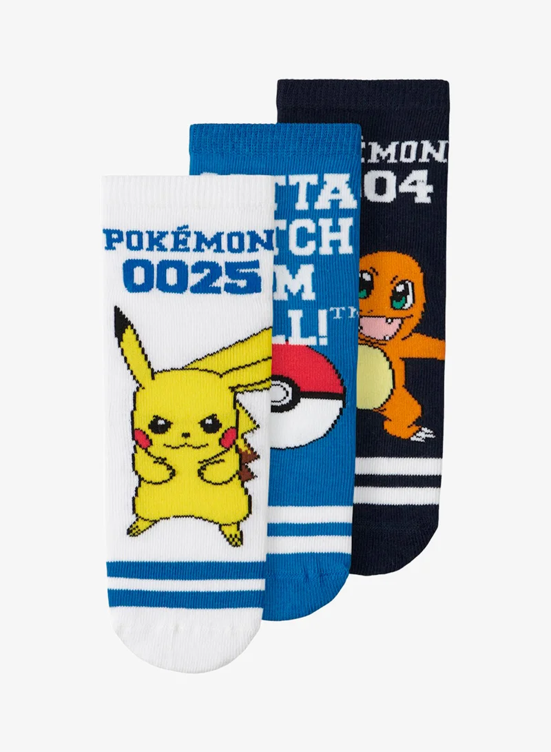 NAME IT Kids 3 Pack Of Pokemon Crew Socks