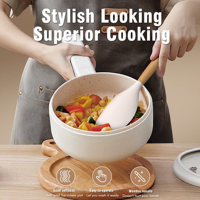 AVGPD Silicone Cooking Utensils Set, Silicone Utensils for Cooking, 446Â° Heat Resistant Kitchen Utensil Silicone Spatula Sets, Kitchen Gadgets for Non-Stick Cookware BPA FREE (Cream White) - Image 2
