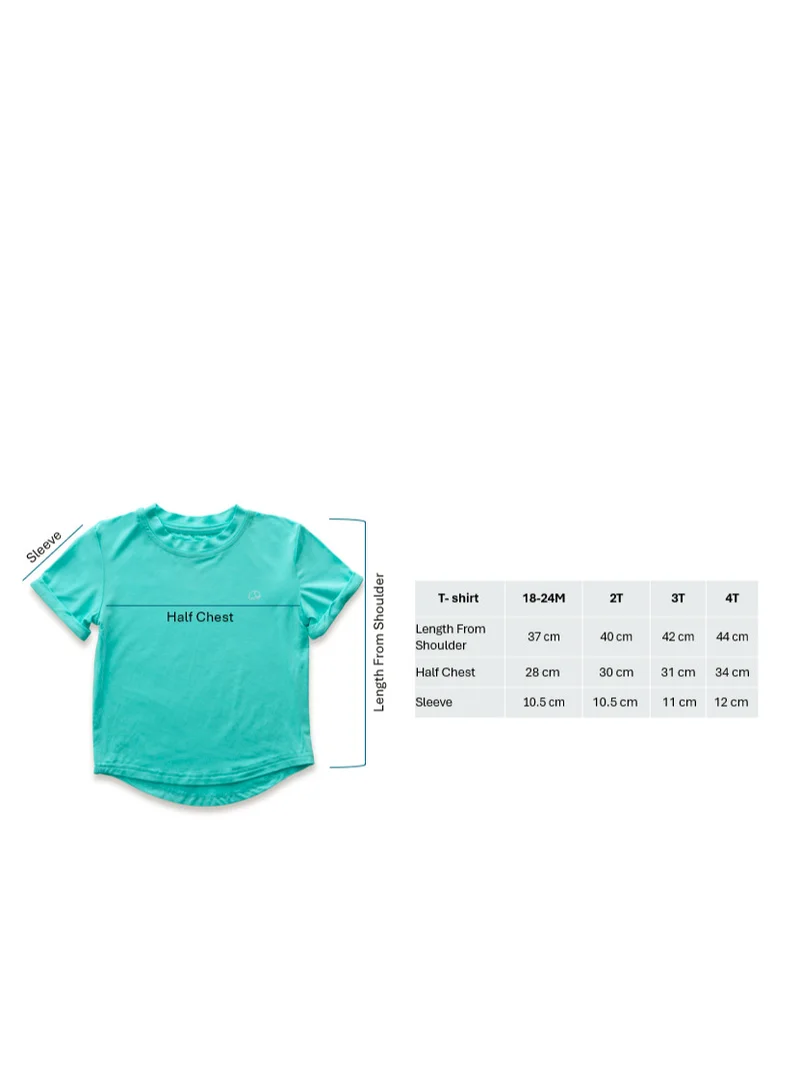 Anvi Baby Bamboo Spandex T-Shirt- Aqua Blue