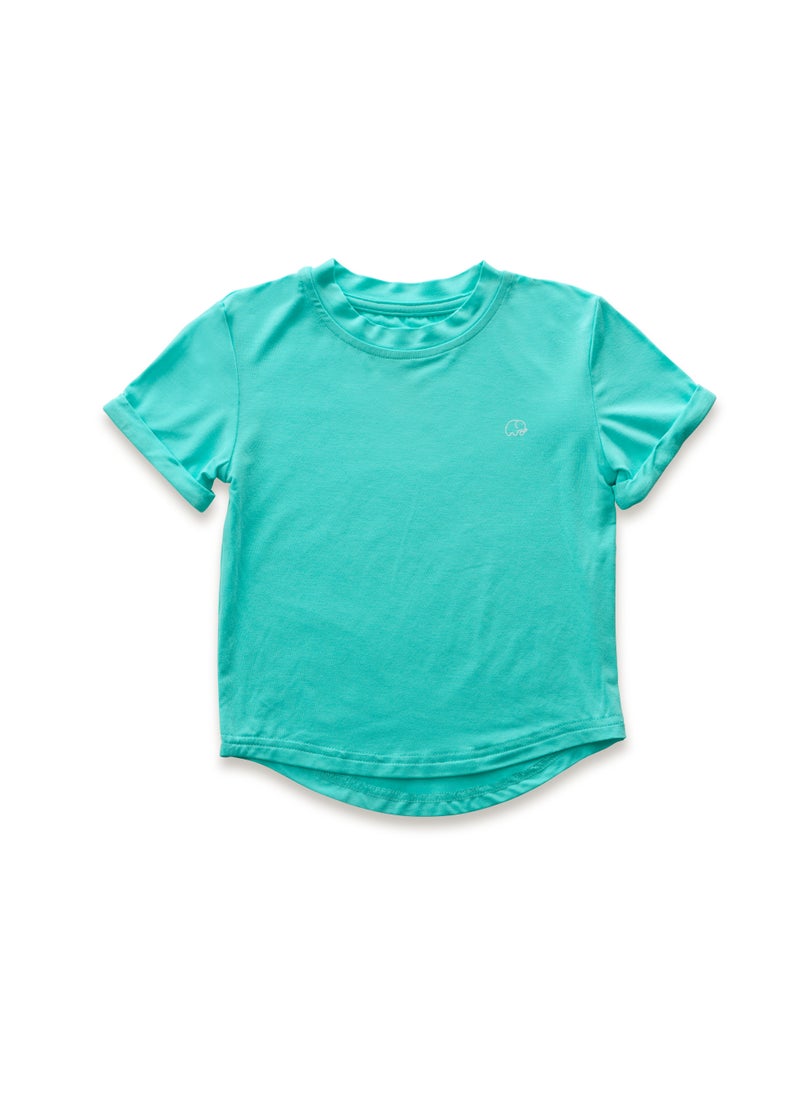 Anvi Baby Bamboo Spandex T-Shirt- Aqua Blue  - Image 1