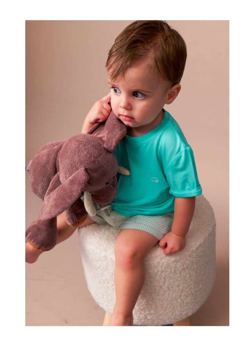 Anvi Baby Bamboo Spandex T-Shirt- Aqua Blue  - Image 4