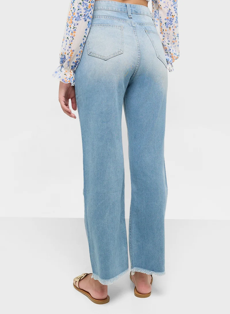 Ginger Distressed Straight Fit Jeans