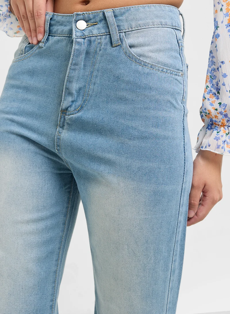 Ginger Distressed Straight Fit Jeans