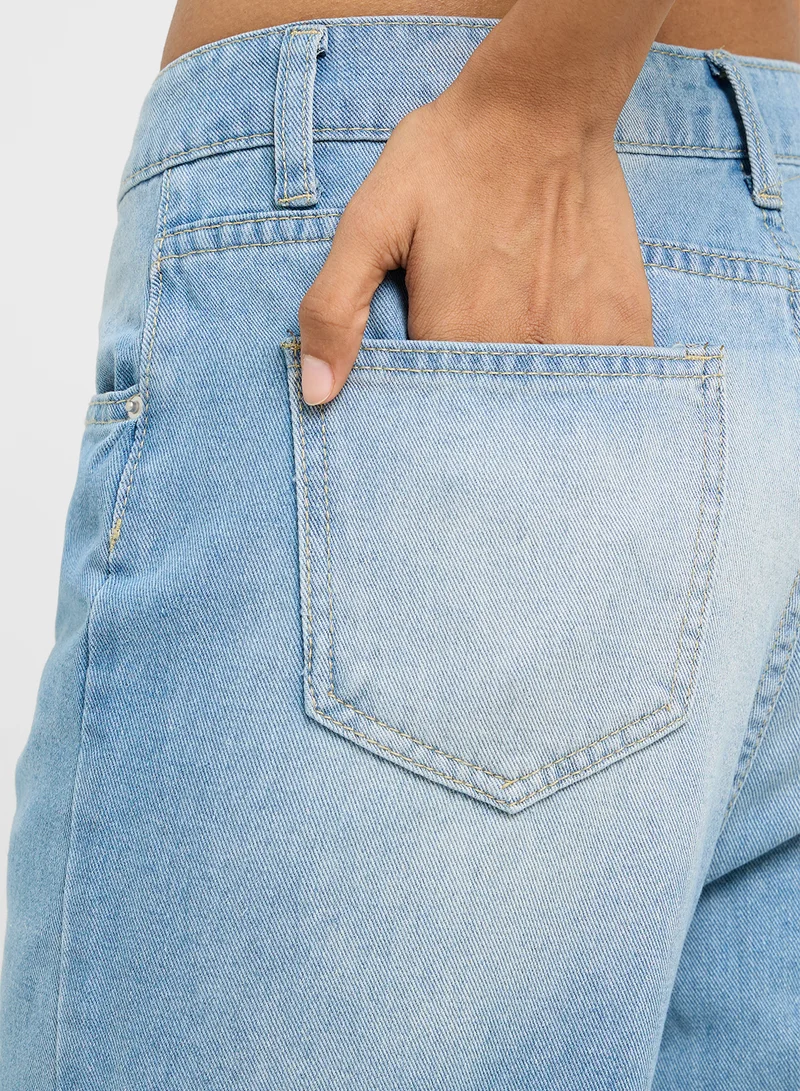 Ginger Distressed Straight Fit Jeans