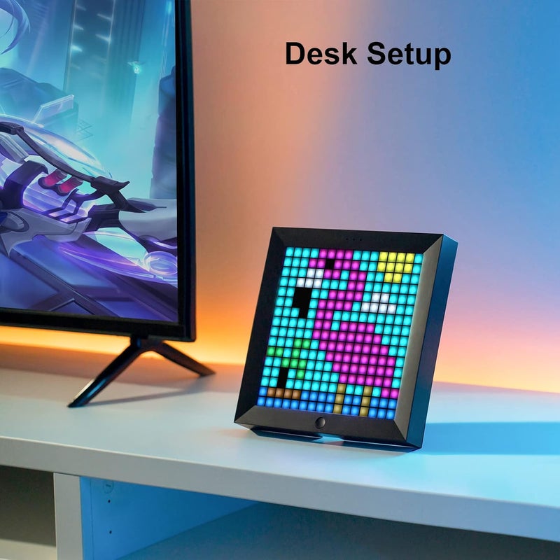 Divoom Pixoo - Pixel Art Digital Picture Frame with 16x16 LED Display APP Control - Cool Animation Frame Wall/Desk Mount for Gaming Room & Bedside Table -Black - Image 2