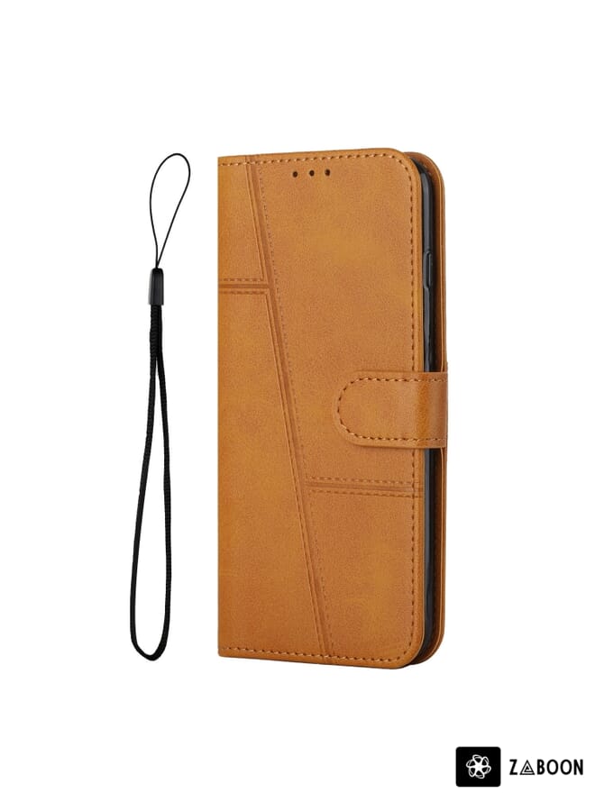 Zaboon vivo Y51 2020/Y51 2020 December/Y31 2020/Y51a Stitching Calf Texture Buckle Leather - Image 2