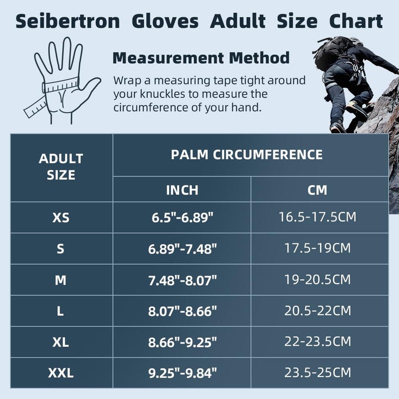Seibertron قفازات تسلق خفيفة الوزن ذات أصابع نصفية وراحة مبطنة من سيبرترون للمتسلقين، تسلق الصخور، الإنقاذ، المغامرة، الإبحار، التجديف، الرياضات الخارجية باللون الأسود S - Image 2
