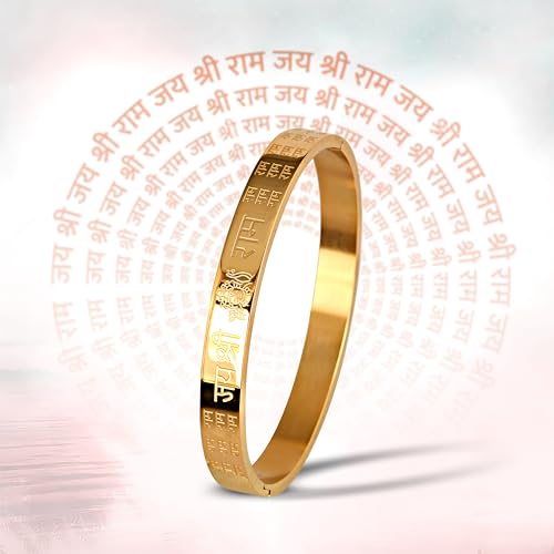 MEENAZ Bracelet for Men Stylish | Rose Gold Kada for men golden Aum Om Bracelets for Men Boys | Bracelet for Boys Stainless Steel Kadas 8 mm | Waterproof, Anti-tarnish,Rust free,Skin friendly 742 - Image 2