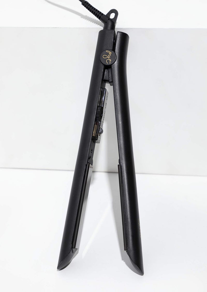 PYT Luxe Digital Hair Straightener 1’’ Ceramic Flat Iron For Professional Styling.30 Minute Auto Shut-off, Dual voltage 110/240, Led Temperature Indicator, for Straighten, Curl or Wave. (BLACK) - Image 1