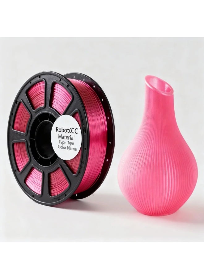robotgcc PETG Crystal Pink 1.75mm 3D Printing Material 1KG Spool for FDM 3D Printing Smooth Extrusion Stable Diameter ±0.02mm Low Warping Strong Layer Adhesion High Strength Transparent Effect Easy Print PETG 3D Printing Material for Prototyping Engineering Models DIY Education Compatible with Most 3D Printers Semi Transparent Glossy Finish Impact Resistance Durable Performance Continuous Printing No Clogging Uniform Winding Precision Printing Reliable Output - Image 2