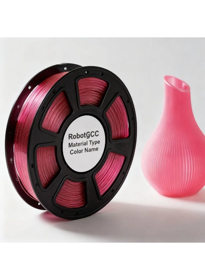 robotgcc PETG Crystal Pink 1.75mm 3D Printing Material 1KG Spool for FDM 3D Printing Smooth Extrusion Stable Diameter ±0.02mm Low Warping Strong Layer Adhesion High Strength Transparent Effect Easy Print PETG 3D Printing Material for Prototyping Engineering Models DIY Education Compatible with Most 3D Printers Semi Transparent Glossy Finish Impact Resistance Durable Performance Continuous Printing No Clogging Uniform Winding Precision Printing Reliable Output - Image 1