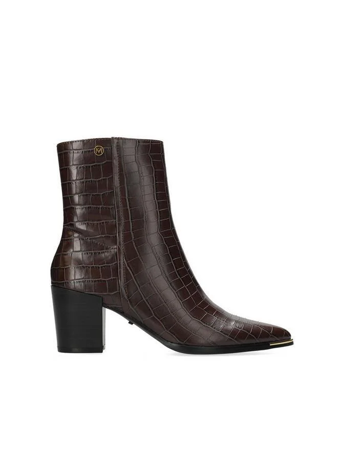 MEXX Textured Ankle Boots with Block Heels and Zip Closure
