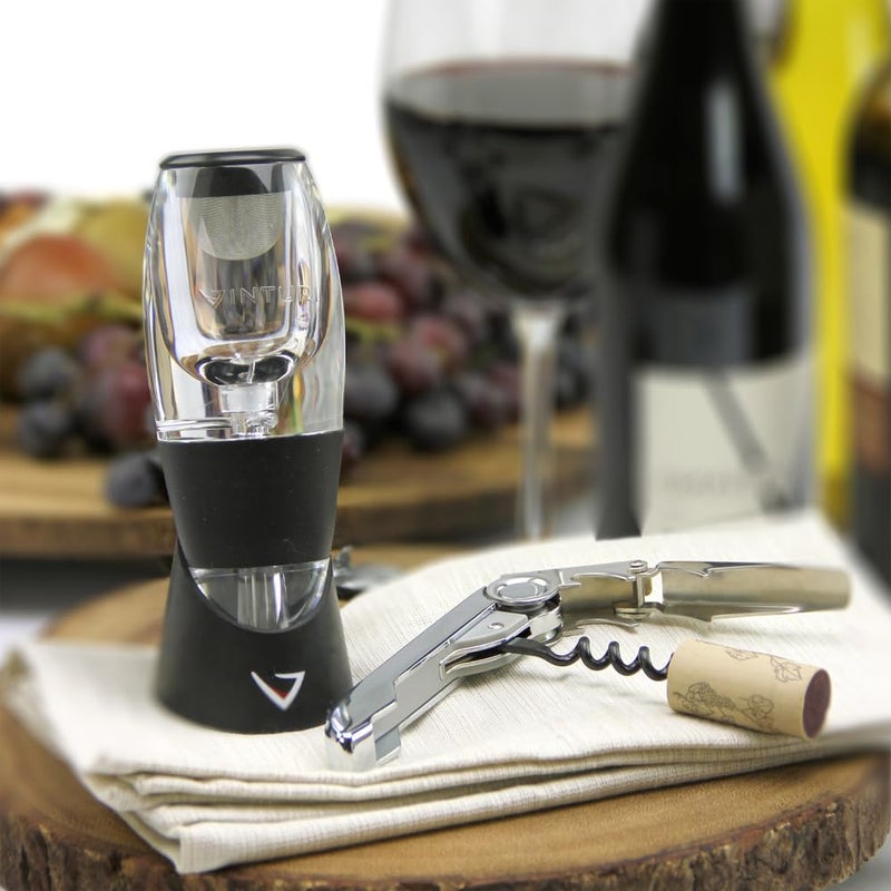 Vinturi Red Wine Aerator Includes Base Enhanced Flavors With Smoother Finish  Black - Image 2