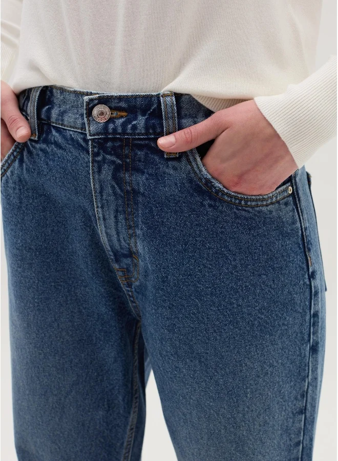 او في اس Mum-fit acid wash jeans