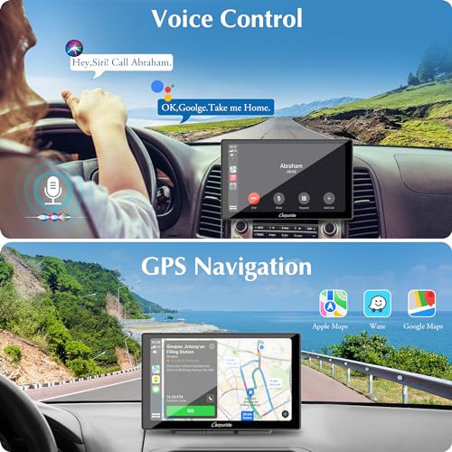 CARPURIDE W905 Wireless Carplay & Android Auto, Portable 9'' Touch Car Screen, 4K Dash Cam,Drive Play Car Play Navigation with Mirror Link/Siri/FM/Bluetooth/Light Sensor - Image 5