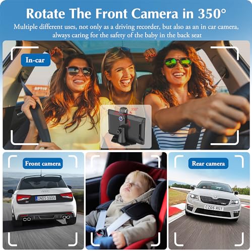 CARPURIDE W905 Wireless Carplay & Android Auto, Portable 9'' Touch Car Screen, 4K Dash Cam,Drive Play Car Play Navigation with Mirror Link/Siri/FM/Bluetooth/Light Sensor - Image 4