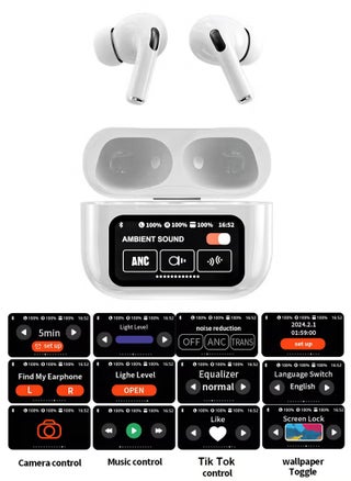 TWS Bluetooth 5.4 Wireless In-Ear Headset Ultra-Low Latency Music Bluetooth Earphones and 360° Stereo Sound Bluetooth Earbuds with Touch Screen Display Bluetooth Headphones with TIK TOK Control - pzsku/Z9135EE447E1F1B562B4FZ/45/1748589117/4bf0aa70-7aaf-4b91-b4ab-e9712ded11dc