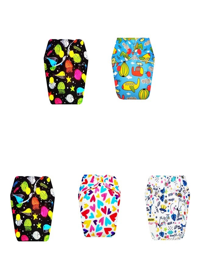 Dumbledo Premium Newborn Cloth Diaper with Integrated Insert (Pack of 5) | Hypoallergenic | Breathable | Easy to Clean | Worry-Free Diapering | 0 - 4 Months | Unisex Baby - Image 1