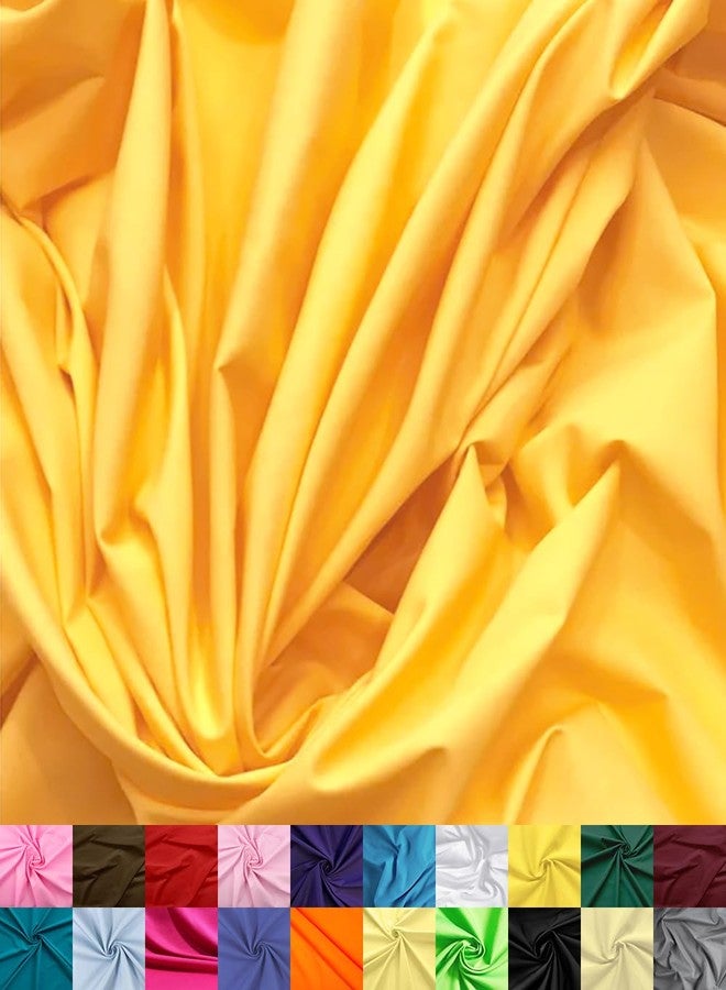 Barcelonetta | Poly Cotton Fabric for Sewing | Broadcloth Fabric | by The Yard | 60" Wide Roll | Lightweight, Breathable | Lining, Home Textile, Skirts, Tote Bags (Dark Yellow, 5 Yard) - Image 1
