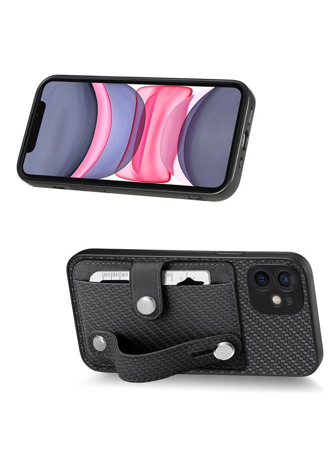 اس-توب جراب لهاتف iPhone 11 مزود بسوار معصم ومسند ومحفظة بطاقات وغطاء خلفي وحافظة هاتف مع سكين أداة - Image 2