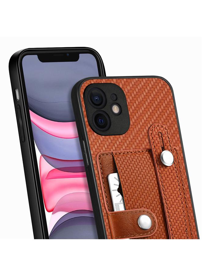 اس-توب جراب لهاتف iPhone 11 مزود بسوار معصم ومسند ومحفظة بطاقات وغطاء خلفي وحافظة هاتف مع سكين أداة - Image 4