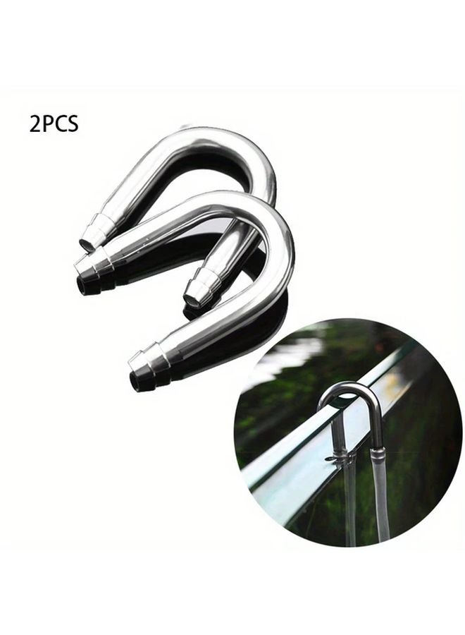 قطعتان من موصلات أنابيب الهواء لحوض السمك على شكل حرف U من الفولاذ المقاوم للصدأ لتحسين تدفق الأكسجين - Image 1