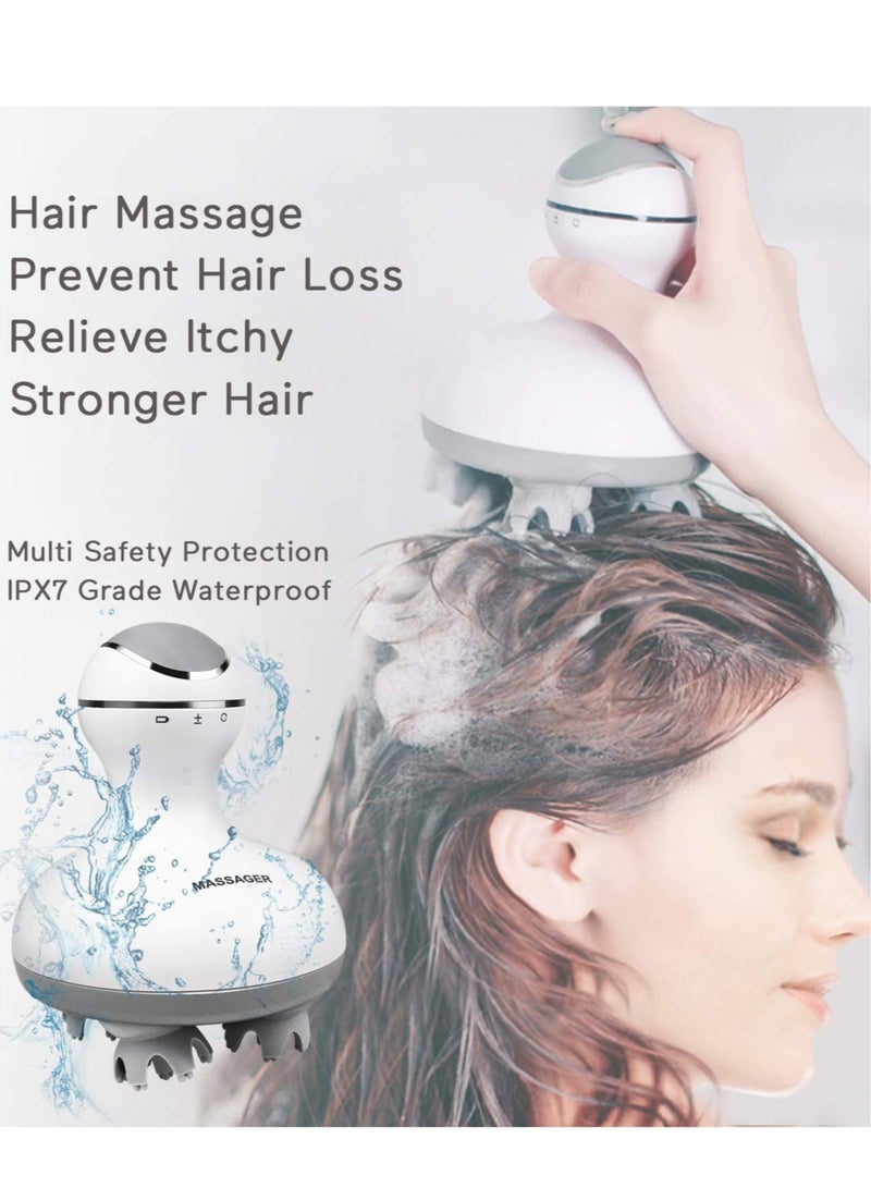 Electric Scalp Massager Portable Handheld Head Massager Scratcher with 4 Heads Deep Tissue Kneading 84 Nodes for Stimulating Hair Growth Stress Release Full Body Massage - Image 2