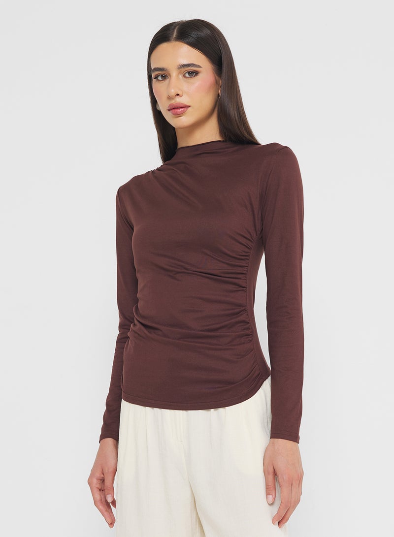 ELLA Ruched Fitted Top - Image 1