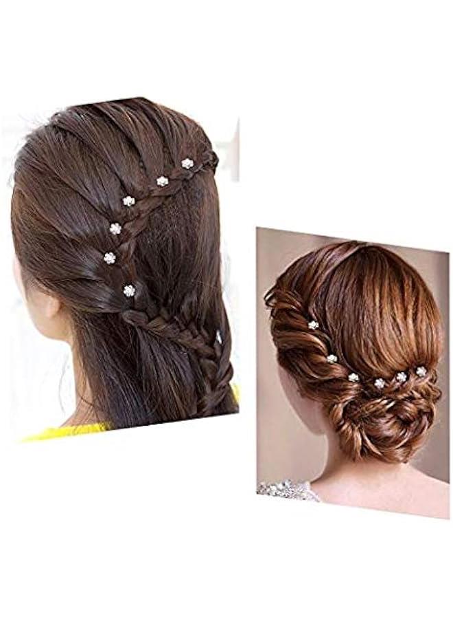 Generic 20 Pcs Faux Small Pearl Crystal Flower Hair Pins Clips, For Wedding Wearing, Proms, Party, Other Special Occasions - Image 4