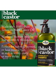 difeel شامبو Superior Growth Jamaican Black Castor سعة 12 أونصة، شامبو خالٍ من الكبريتات ومصنوع من مكونات طبيعية  - Image 3