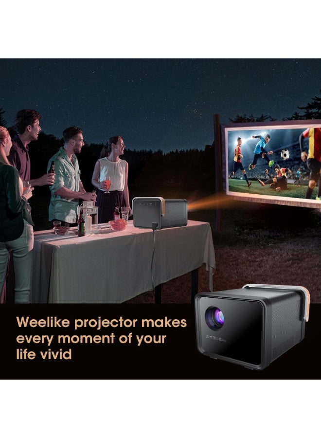 LCD Projector Full HD 1080P, 3.5-Inch Display, Up to 214-Inch Screen, Built-in Speaker, HDMI & USB Multimedia Projector, Black - Image 4