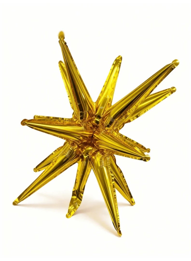 Toys GCC Party Wedding Birthday Decoration Balloon | Gold Foil Starburst Balloon Explosion Star | Large Star Balloon 22 Inch for Festival, Christmas, New Year, Stage & Store Display - Image 1