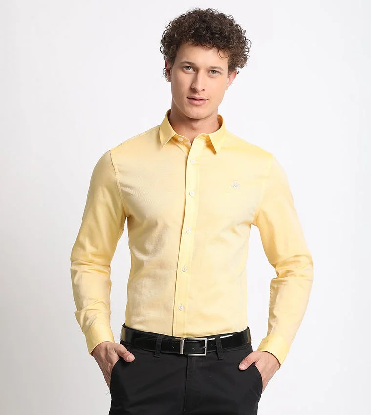 Logo Embroidered Long Sleeves Formal Shirt