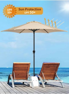 Snooe Outdoor Umbrella Steel Pole UPF50+ Protection Large Sun Shade Balcony Parasol for Outdoor Garden Backyard, Umbrella without base  - Image 4
