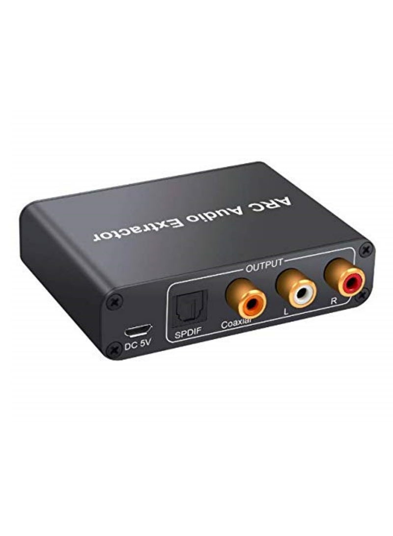 ARC Audio Adapter HDMI Audio Extractor SPDIF Optical Coaxial to Analog Audio Converter DAC with 3.5mm Jack and RCA L R Output for TV DVD Player Home Theater Sound System  - Image 3