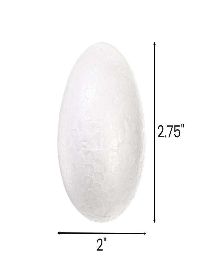 Eorbow 50 Pack 2.75 Inch Craft Foam Eggs, White Smooth Polystyrene Eggs for Christmas Halloween, Craft Making Eggs Foam Balls for Easter Holiday, Crafts Making Handmade DIY Painting School Projects - Image 2