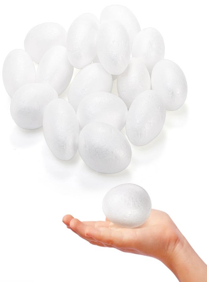 Eorbow 50 Pack 2.75 Inch Craft Foam Eggs, White Smooth Polystyrene Eggs for Christmas Halloween, Craft Making Eggs Foam Balls for Easter Holiday, Crafts Making Handmade DIY Painting School Projects - Image 3