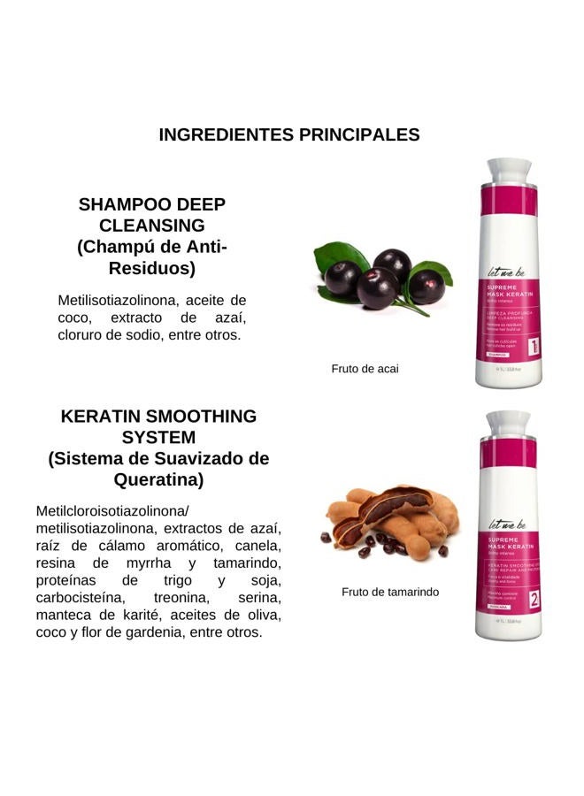 Let Me Be Kit Progressive Supreme Mask Keratin Intense Shine Frizz-Free Hair Care 2x1L/2x33.8fl.oz - Image 5