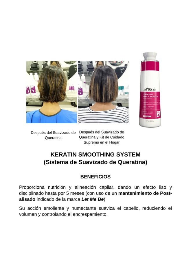 Let Me Be Kit Progressive Supreme Mask Keratin Intense Shine Frizz-Free Hair Care 2x1L/2x33.8fl.oz - Image 4