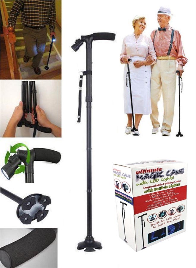 سبا كير عصا سحرية قابلة للطي وقابلة للتعديل مع أضواء LED - Image 4