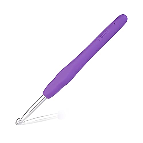 QMNNMA 5 mm Crochet Hook, Ergonomic Handle for Arthritic Hands, Extra Long  Knitting Needles for Beginners and Crocheting Yarn (5 mm) - Image 1