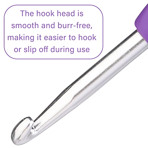 QMNNMA 5 mm Crochet Hook, Ergonomic Handle for Arthritic Hands, Extra Long  Knitting Needles for Beginners and Crocheting Yarn (5 mm) - Image 3