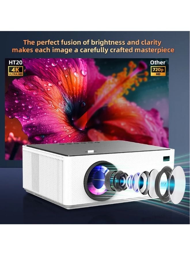 Smartberry HT20 4K High Definition Wifi Portable Projector Versatile Connectivity Dual Band Speed Compatible with Multiple Devices Simple and Convenient  - Image 1