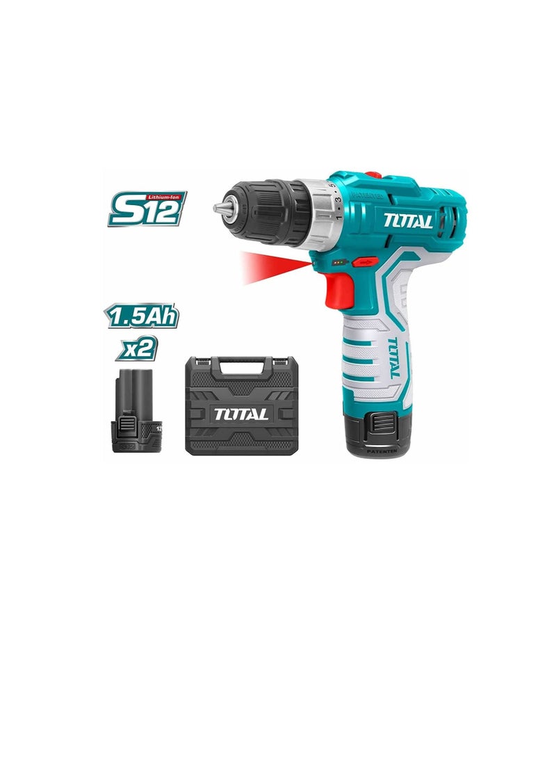 Total Tools - TOTAL 12V Multifunctional Electric Cordless Drill High-power Lithium Battery Wireless Rechargeable Hand Drills Home DIY Electric Power Tools - Image 1