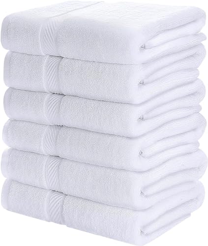 Simpli-Magic 79404 Bath Towels, White, 25x50 Inches Towels for Pool, Spa, and Gym Lightweight and Highly Absorbent Quick Drying Towels, 25 in x 50 in - Image 1